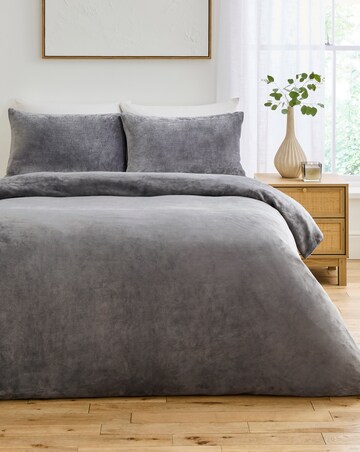 Plain Plush Fleece Duvet Cover Set