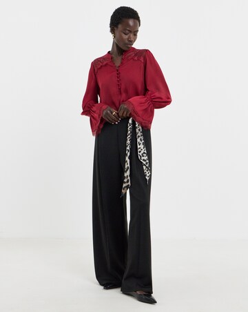 Berry Lace Panel Blouse