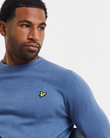 Lyle & Scott Cotton Merino Crew Neck Jumper - Blue