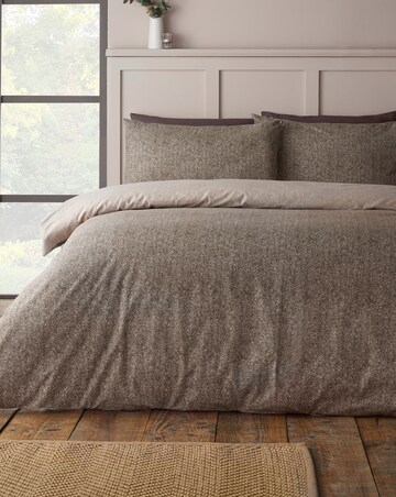 Catherine Lansfield Brushed Herringbone Duvet Cover Set