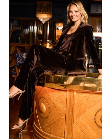 Sosandar Luxe Velvet Wide Leg Trousers
