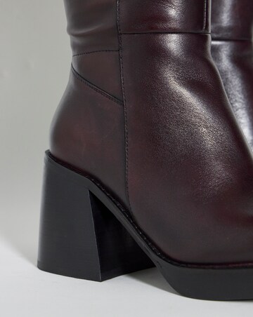 Jodi Leather Platform Knee High Boots - Standard Fit (D) & Standard Calf