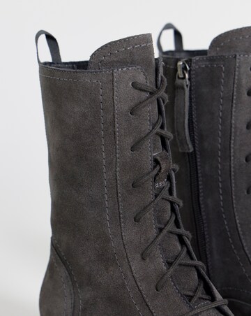 Raquel Chunky Lace Up Suede Boots - Wide Fit (E)