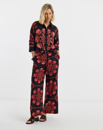 Black Paisley Wide Leg Trouser Co-ord