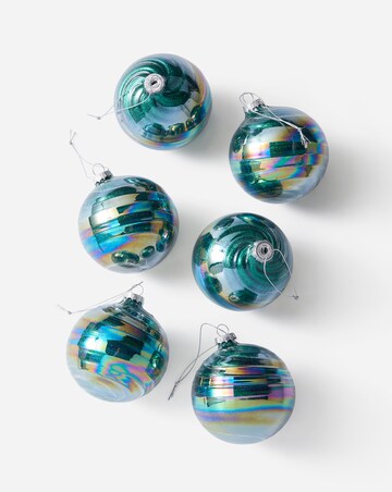 Petrol Glass Baubles - Set of 6