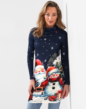 Joe Browns Roll Neck Christmas Graphic Tunic Top