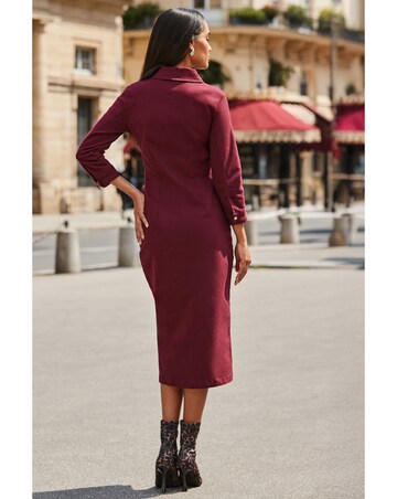 Sosandar 3/4 Sleeve Ruched Waist Dress