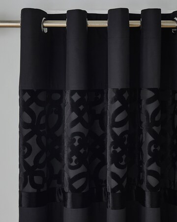 Catherine Lansfield Lattice Cut Velvet Curtains
