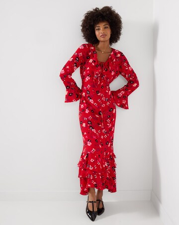 Joe Browns Phoebe Long Sleeve Ruffle Maxi Dress