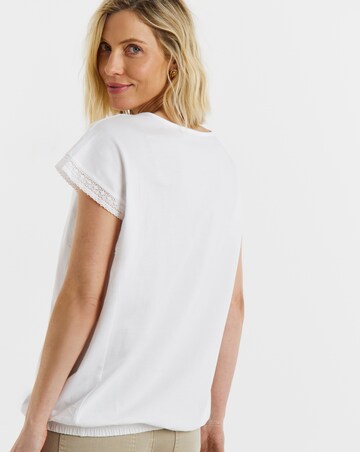 Simply Be White Bubble Hem T-Shirt