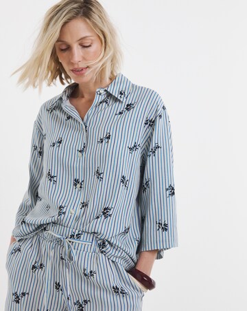 Printed Linen Mix Half Sleeve Shirt