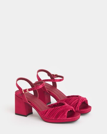 Eve Pleated Two Part Platform Heels - Extra Wide Fit (EEE)