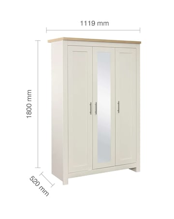 Highgate 3 Door Wardrobe With Mirror