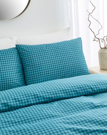 Houndstooth Cotton Blend Duvet Cover Set