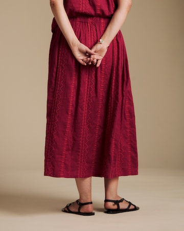 Julipa Embroidered Cotton Midi Skirt