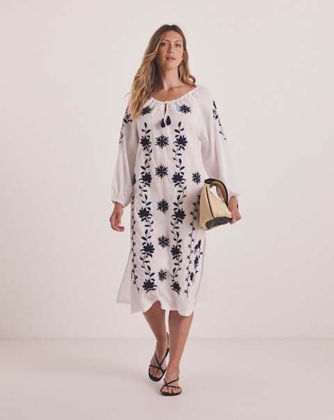 Joanna Hope Embroidered Beach Dress