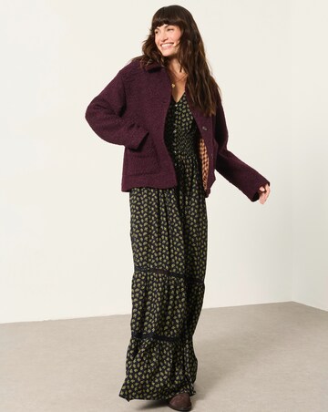 Fatface Faye Boucle Plum Jacket