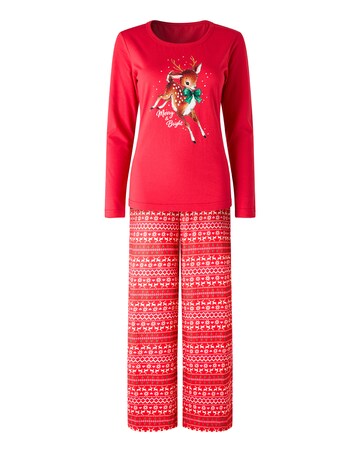 Joe Browns Leaping Reindeer PJ Set