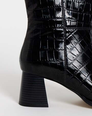 Brooklyn Flared Block Heel Ankle Boots - Wide Fit (E)