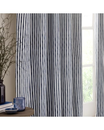 Yard Hebden Striped 100% Cotton Eyelet Lined Curtains