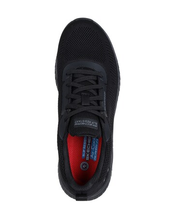 Skechers Black Workwear Squad Choas Trainers - Wide Fit (E)