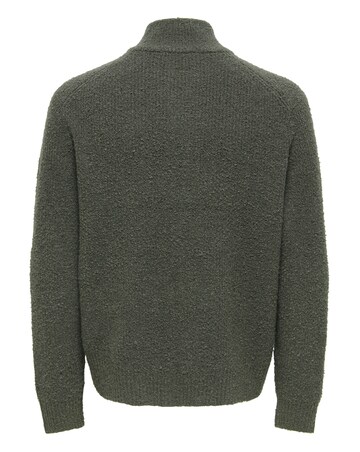 Only & Sons Dale Relaxed Long Sleeve Knit Cardigan - Grey