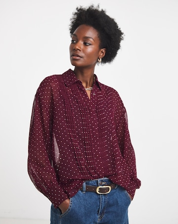 Pinspot Georgette Pintuck Shirt