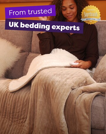 Slumberdown Cosy & Snug Sherpa Fleece Heated Throw