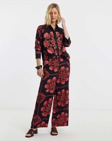 Black Paisley Placement Print Shirt