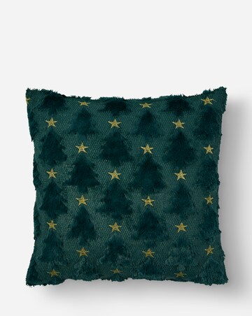 Faux Fur Christmas Trees Cushion