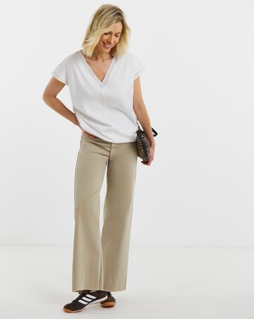 Simply Be White Bubble Hem T-Shirt