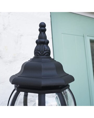 ValueLights Windsor Black Outdoor Security Lantern Wall Light - Bulb Included