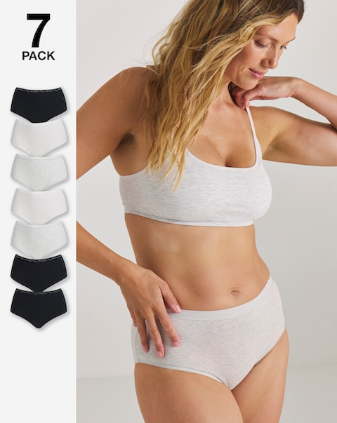 Pretty Secrets (7 Pack) Days Of The Week Cotton Full Brief Knickers Multi