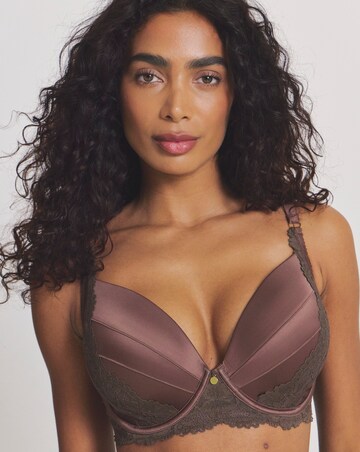 Pretty Secrets Satin And Lace Padded Full Cup Bra