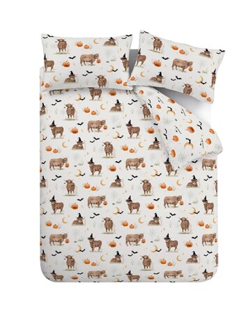 Catherine Lansfield Halloween Highland Cow Duvet Cover Set