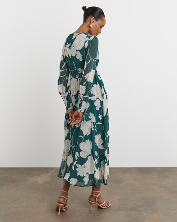 Joanna Hope Long Sleeve Maxi Dress With Keyhole