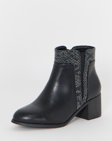 Cushion Walk Elasticated Contrast Snake Heeled Boots - Extra Wide Fit (EEE)