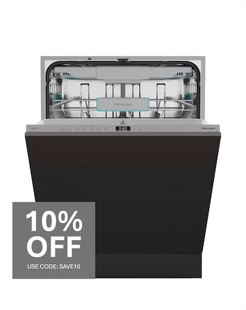 Hisense HV16CUK Fully Integrated Full Size Dishwasher 16 Place Settings Black