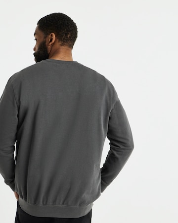 Jack & Jones Archive Small Logo Crew Sweat Top - Dark Grey