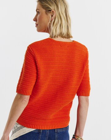 Stitch Detail Short Sleeve Cardigan