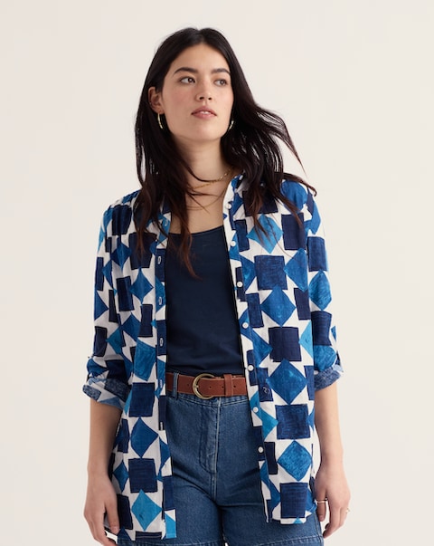 Seasalt Cornwall Wren Flutter Print Shirt