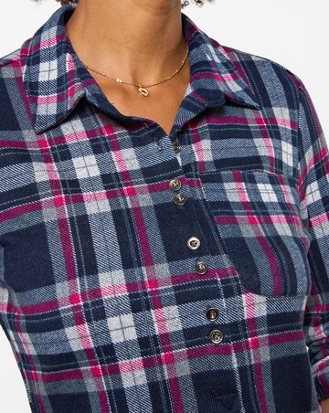 Joe Browns Collared Checked Print Jersey Tunic Top