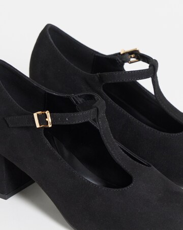 Cherry T Bar Block Heel Shoes - Extra Wide Fit (EEE)