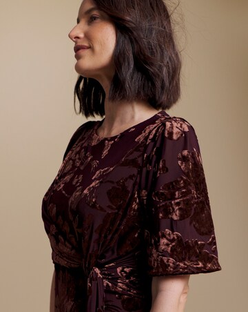 Julipa Velour Burn Out Midi Dress