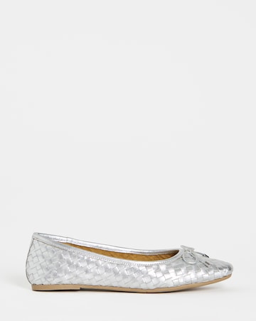 Monaco Woven Leather Ballerinas - Wide Fit (E)