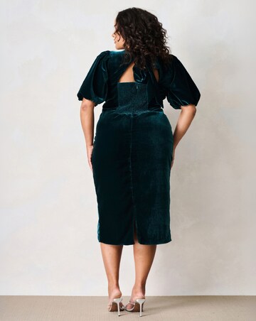 Hope & Ivy The Emberlyn Velvet Bow Dress