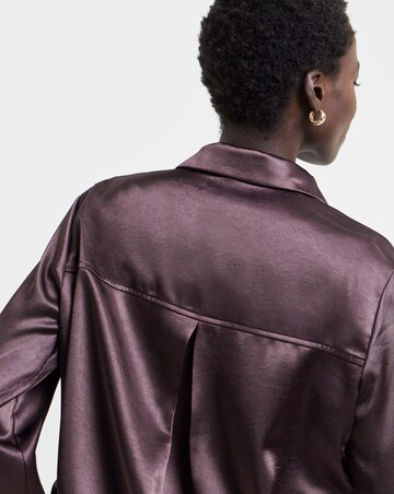 Berry Liquid Satin Oversized Shirt