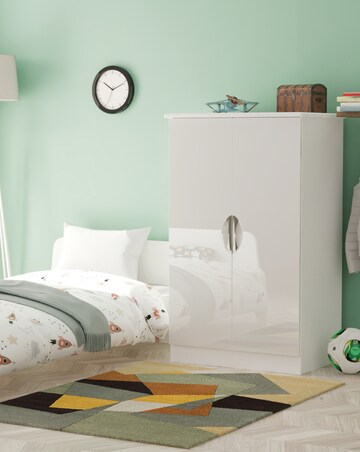 Haydn Ready Assembled 2 Door Midi Wardrobe - Kids