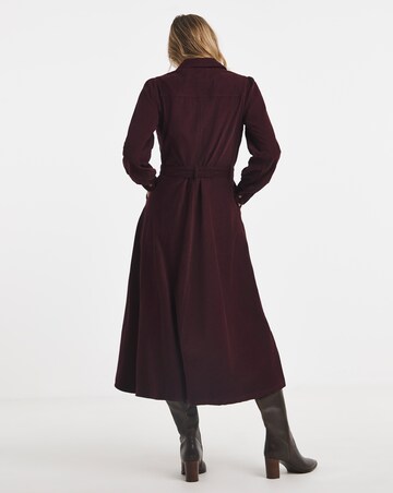 Burgundy Cord Long Sleeve Dress