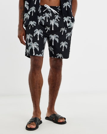 Mono Palm Print Co-Ord Swim Shorts